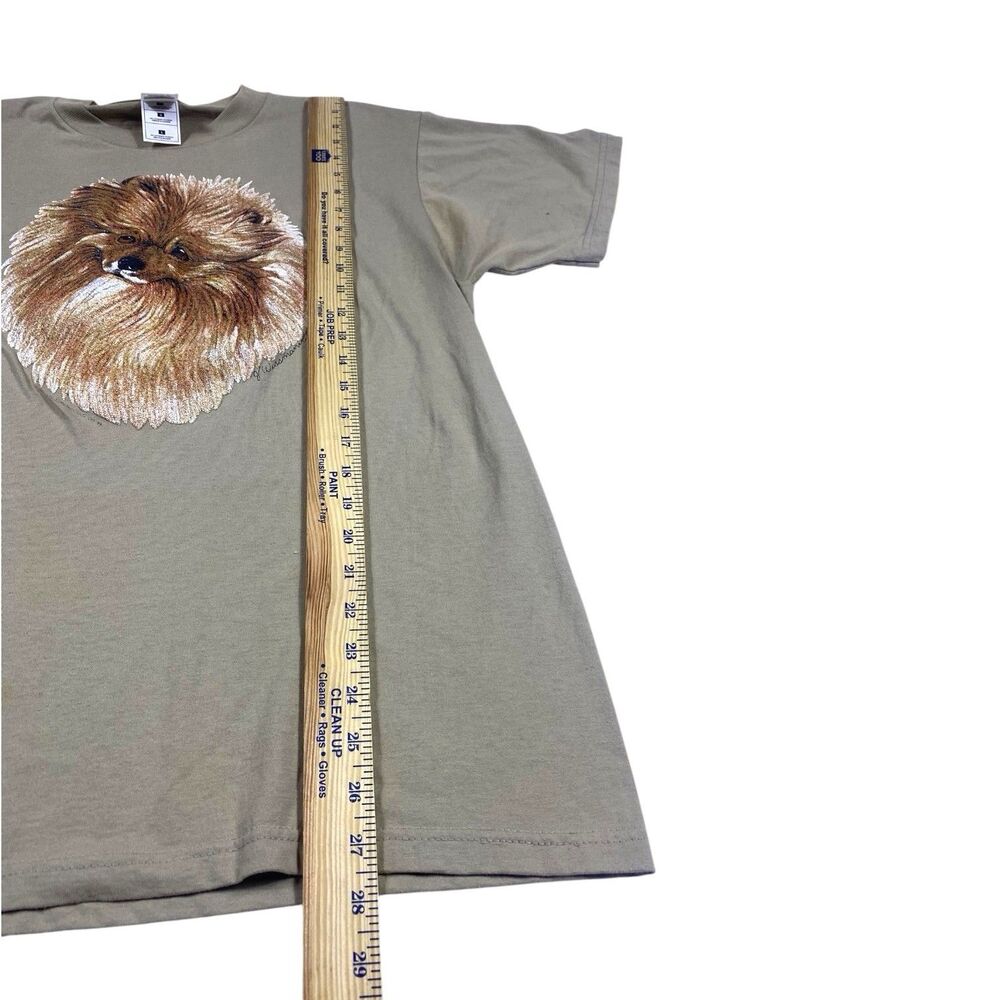 Vintage Graphic T-Shirt Pomeranian Dog Adult LARGE Tee Fruit of The Loom Y2K - Picture 9 of 12